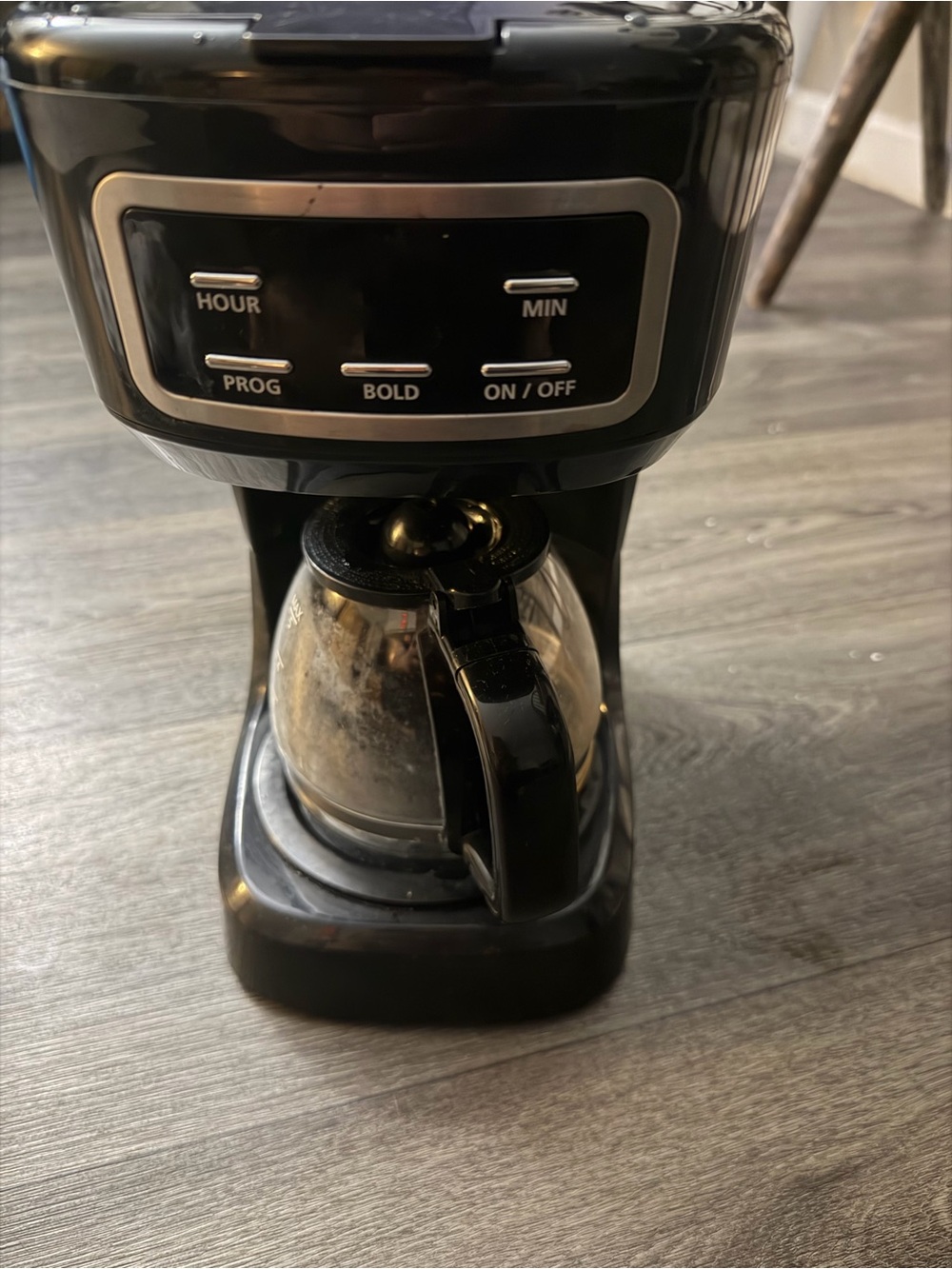 Programmable Black Drip Coffee Maker with Glass Carafe
